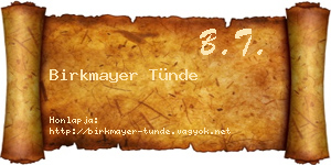 Birkmayer Tünde névjegykártya